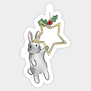 Christmas star bunny rabbit Sticker